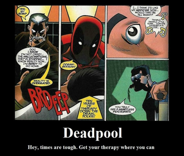 funny deadpool therapy picture