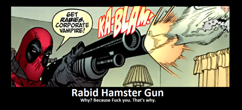 funny Deadpool pic rabid hamster